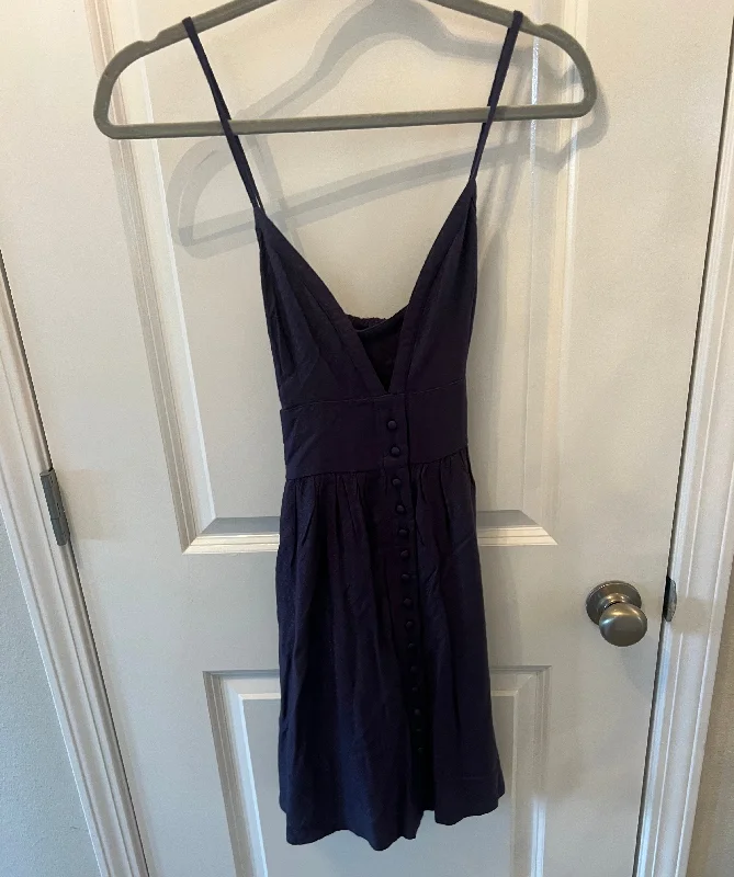 Roxy Button Front Sleeveless Mini Dress Women’s Size Small Navy Chic Tropical Mini Dress