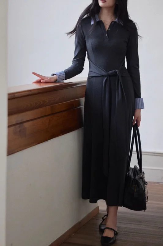 Block color spring midi knit dress 5776 Tunics Sophisticated sleek