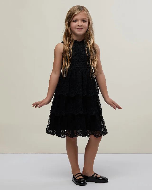 Girls Lace Tiered Dress Tunics Occasion special