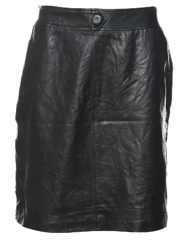 Raffinalla Black Leather Skirt - S linen skirt airy