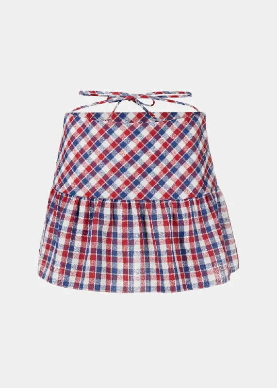 Blue/Red Checked Mini Skirt summer skirt style