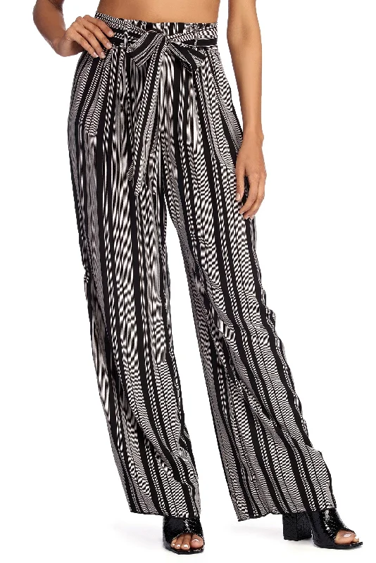 Just Your Stripe Wide Leg Pants Classic Flared Pants