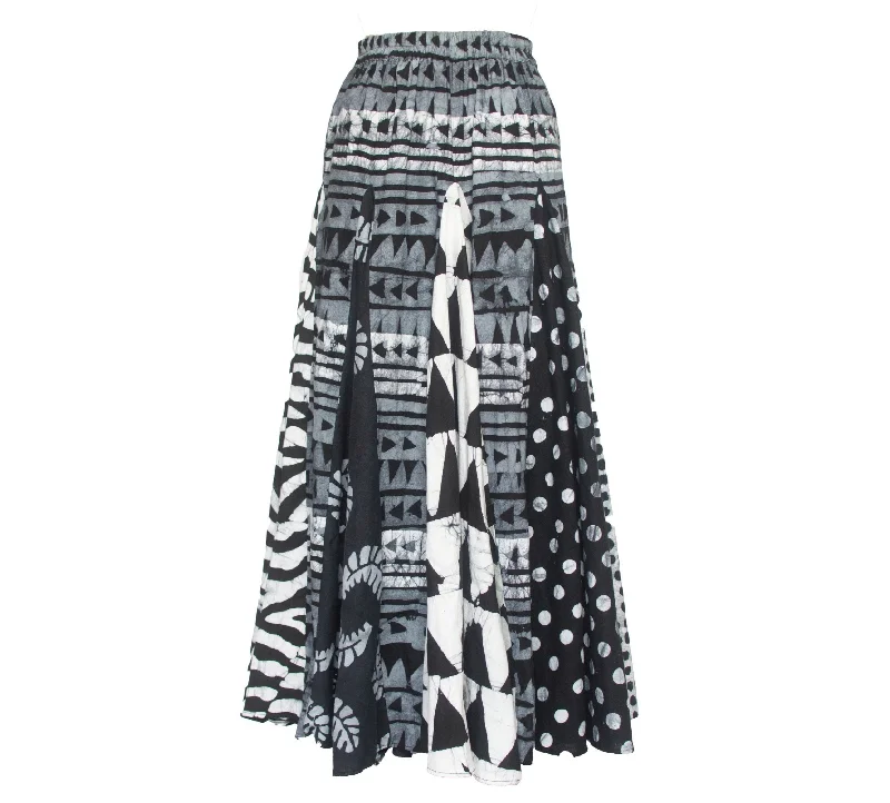 Hand-Batik Cotton Mixed Print Alicia Skirt modal blend skirt