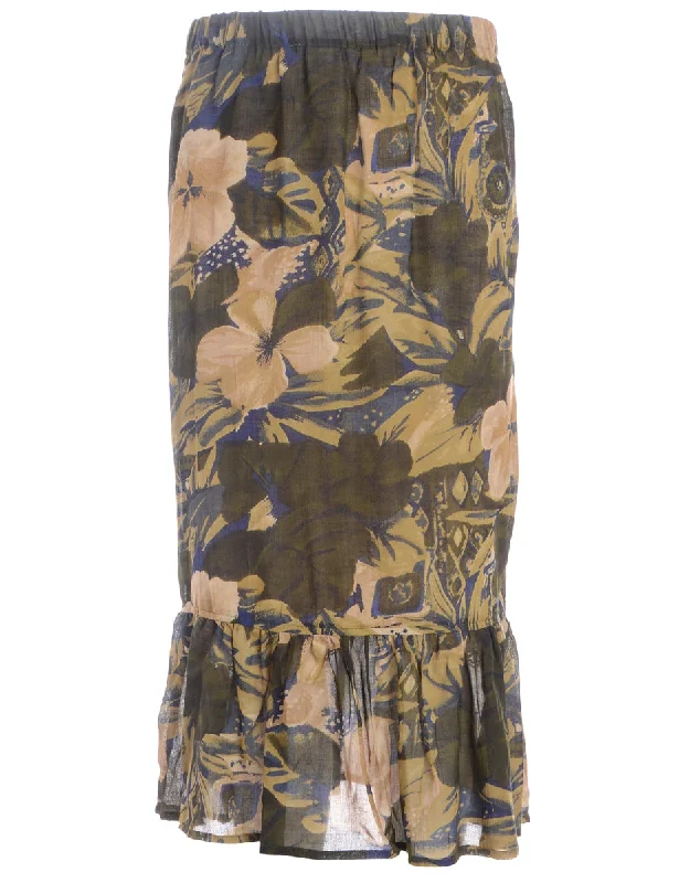Reworked Gathered Hem Hippie Skirt chiffon skirt flowing